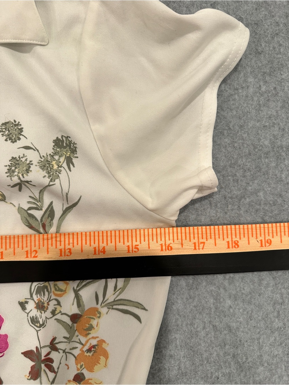 Anxiety White Button-Down Polo Shirt with Pink and Yellow Floral Print - Picture 7 of 8